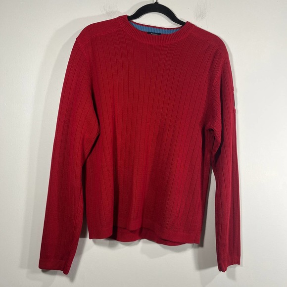 Vintage Abercrombie and Fitch Red Muscle Crew Sweater Medium - Picture 2 of 5